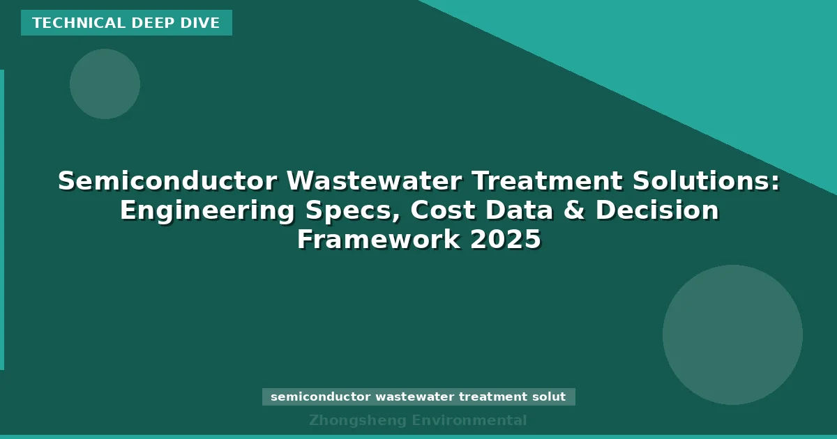 Semiconductor Wastewater Treatment Solutions: Engineering Specs, Cost Data & Decision Framework 2025