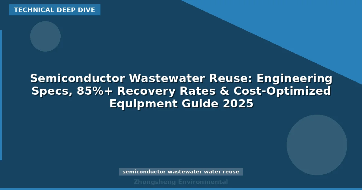 Semiconductor Wastewater Reuse: Engineering Specs, 85%+ Recovery Rates & Cost-Optimized Equipment Guide 2025