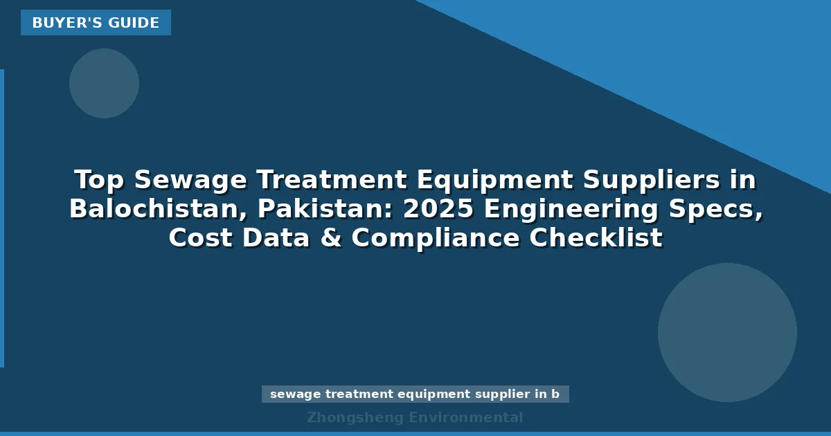 Top Sewage Treatment Equipment Suppliers in Balochistan, Pakistan: 2025 Engineering Specs, Cost Data & Compliance Checklist