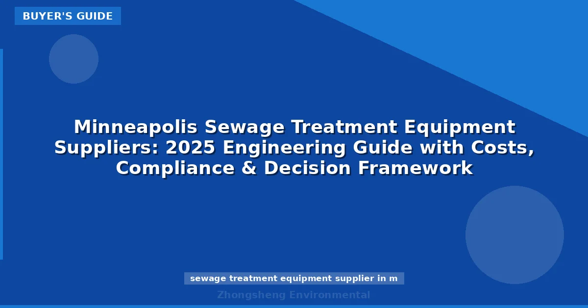 Minneapolis Sewage Treatment Equipment Suppliers: 2025 Engineering Guide with Costs, Compliance & Decision Framework