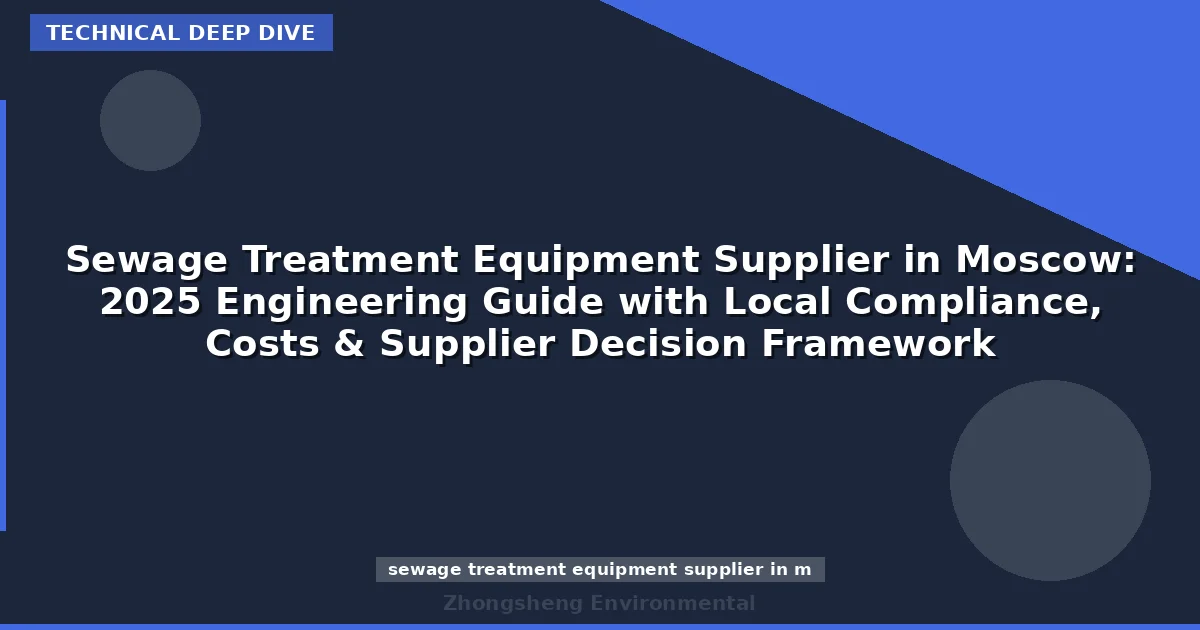 Sewage Treatment Equipment Supplier in Moscow: 2025 Engineering Guide with Local Compliance, Costs & Supplier Decision Framework