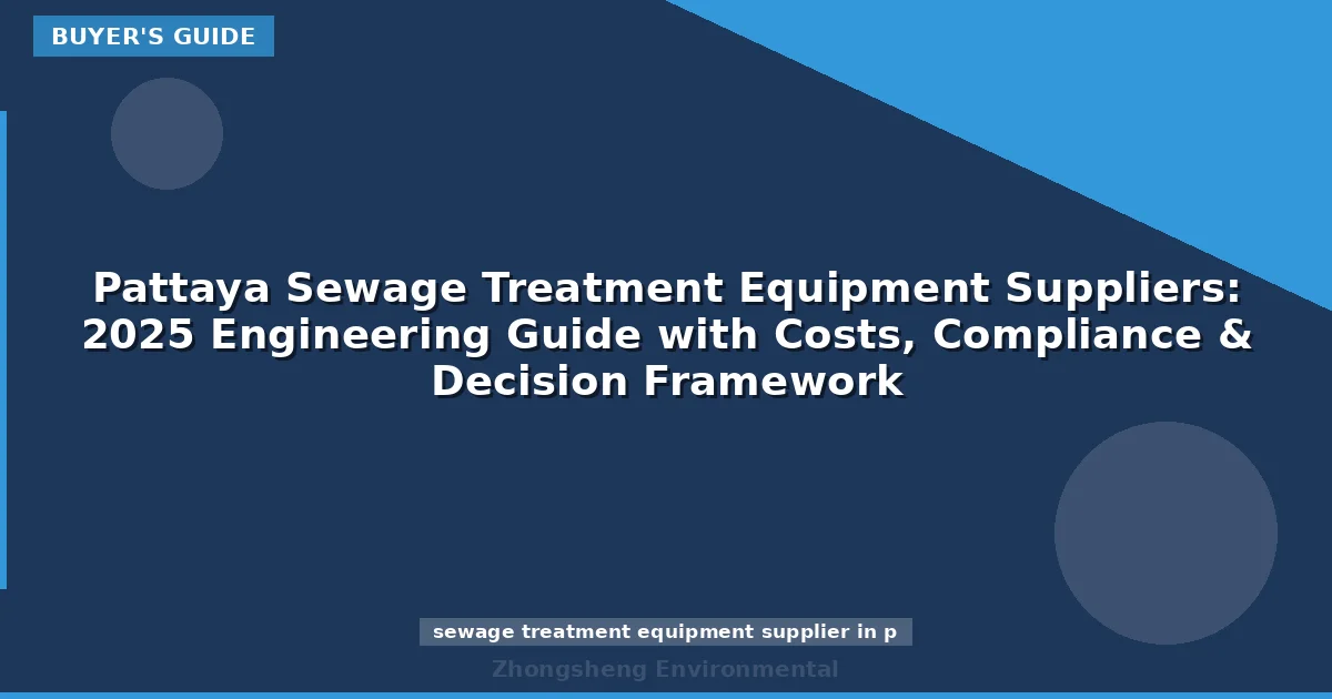 Pattaya Sewage Treatment Equipment Suppliers: 2025 Engineering Guide with Costs, Compliance & Decision Framework