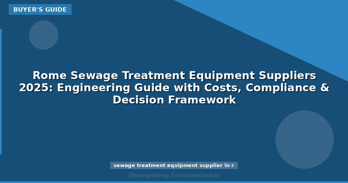 Rome Sewage Treatment Equipment Suppliers 2025: Engineering Guide with Costs, Compliance & Decision Framework