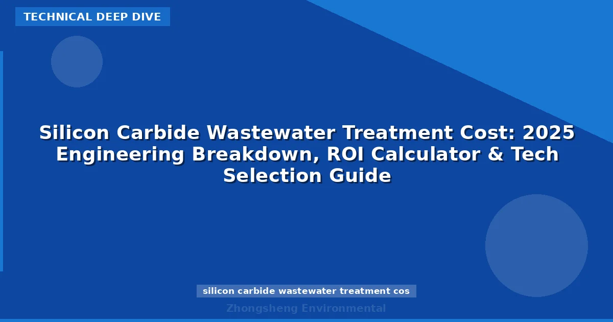 Silicon Carbide Wastewater Treatment Cost: 2025 Engineering Breakdown, ROI Calculator & Tech Selection Guide