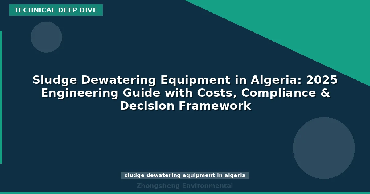 Sludge Dewatering Equipment in Algeria: 2025 Engineering Guide with Costs, Compliance & Decision Framework