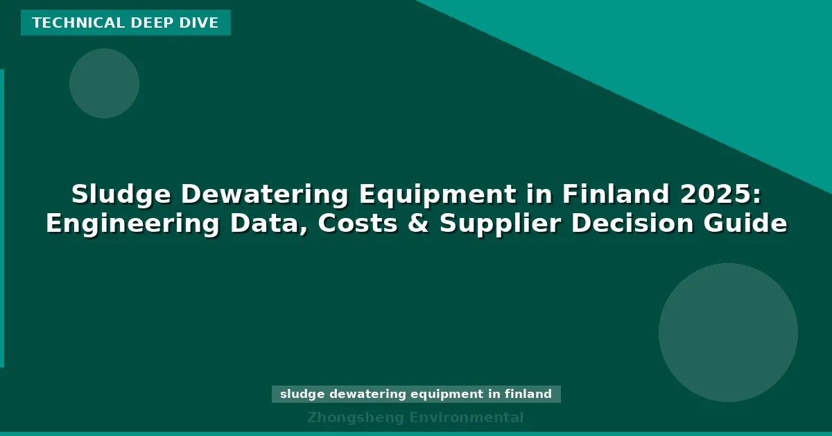 Sludge Dewatering Equipment in Finland 2025: Engineering Data, Costs & Supplier Decision Guide