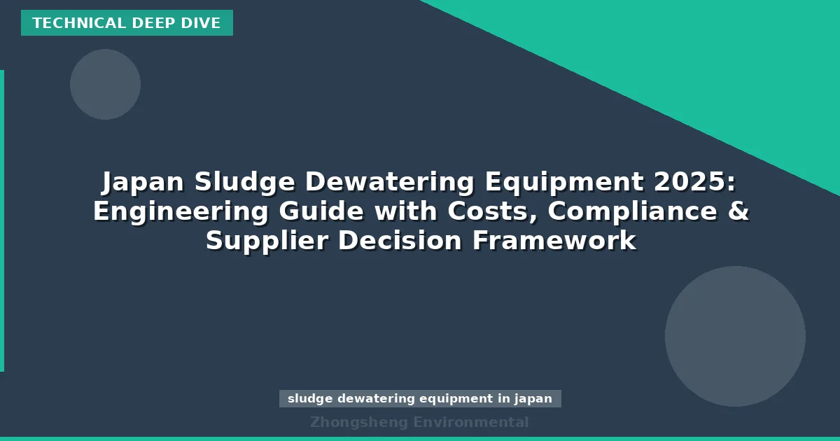 Japan Sludge Dewatering Equipment 2025: Engineering Guide with Costs, Compliance & Supplier Decision Framework