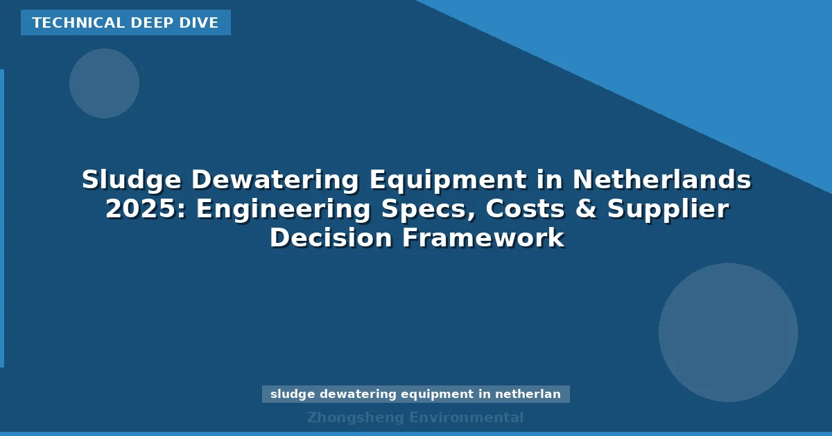 Sludge Dewatering Equipment in Netherlands 2025: Engineering Specs, Costs & Supplier Decision Framework