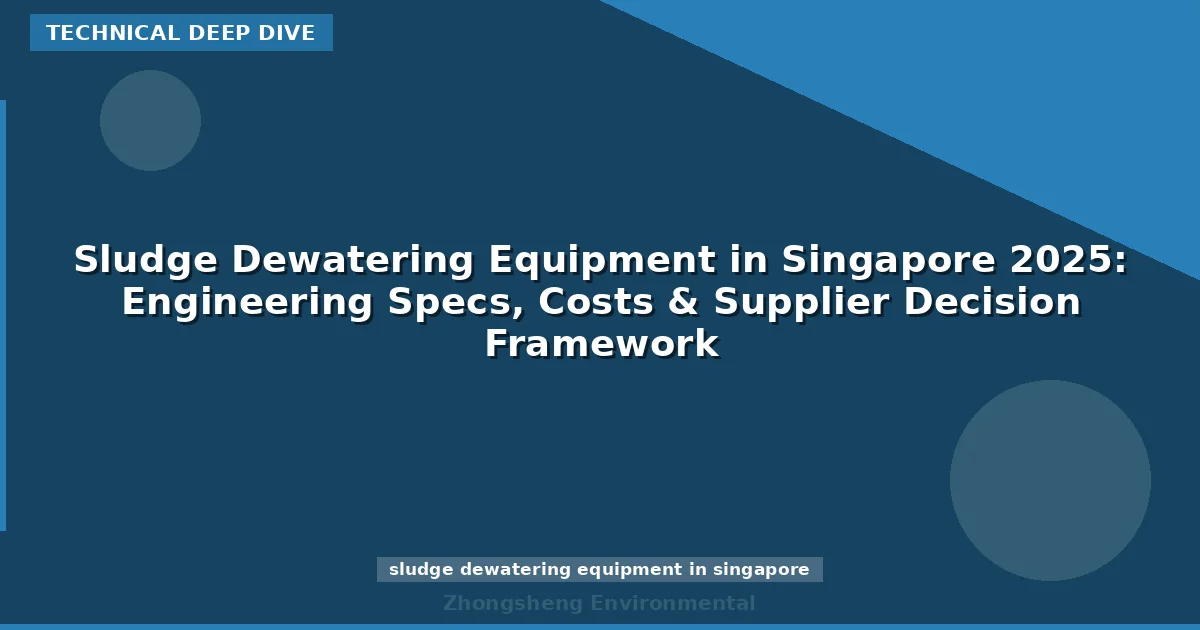 Sludge Dewatering Equipment in Singapore 2025: Engineering Specs, Costs & Supplier Decision Framework