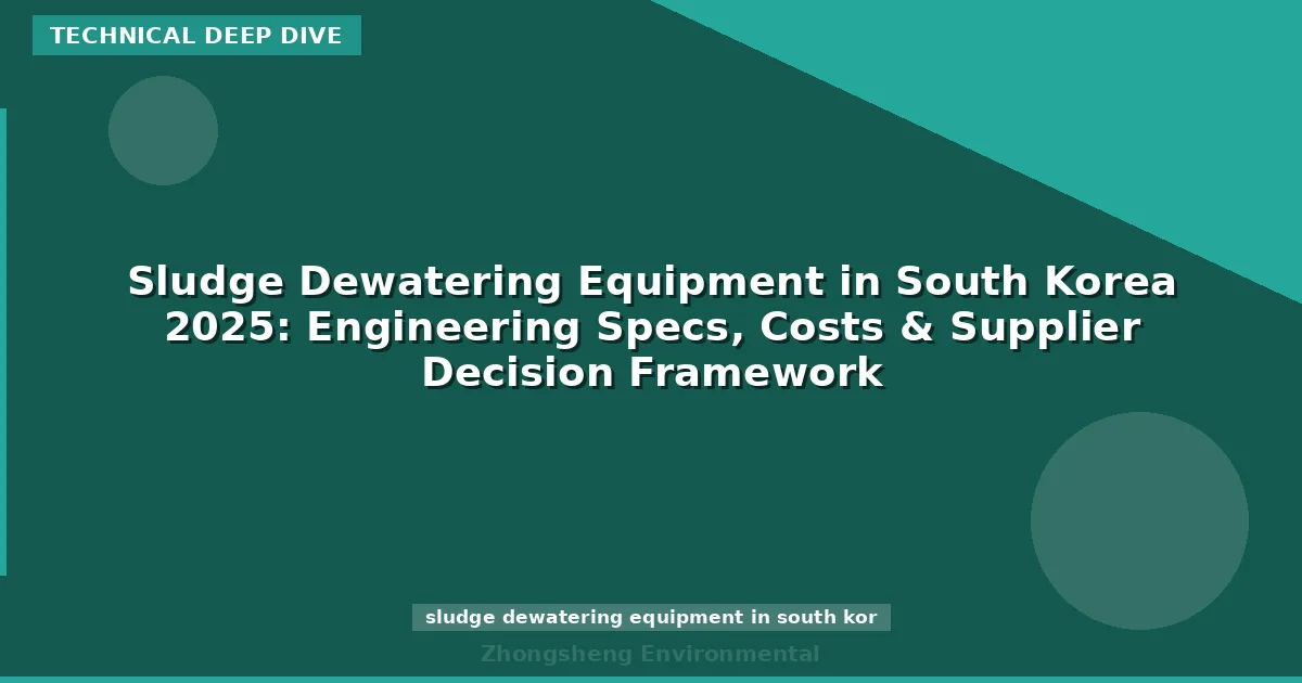 Sludge Dewatering Equipment in South Korea 2025: Engineering Specs, Costs & Supplier Decision Framework