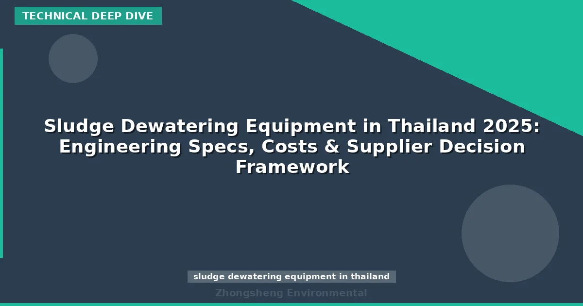 Sludge Dewatering Equipment in Thailand 2025: Engineering Specs, Costs & Supplier Decision Framework