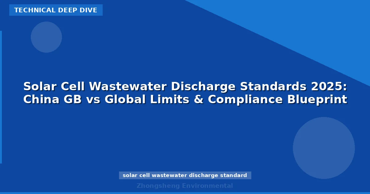 Solar Cell Wastewater Discharge Standards 2025: China GB vs Global Limits & Compliance Blueprint