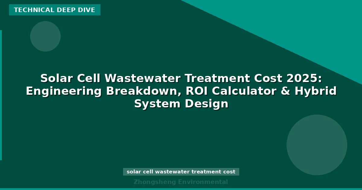 Solar Cell Wastewater Treatment Cost 2025: Engineering Breakdown, ROI Calculator & Hybrid System Design