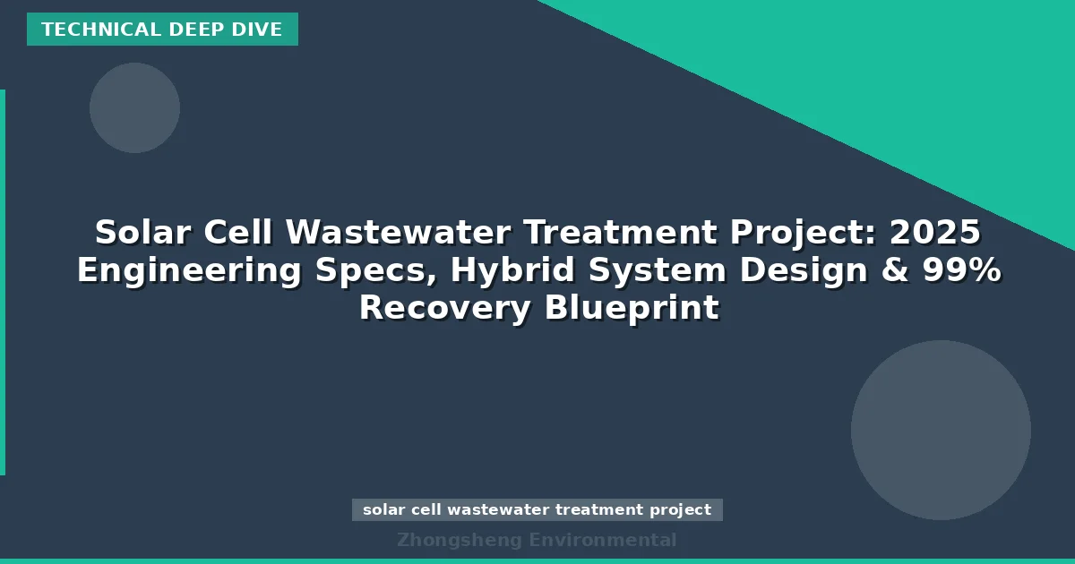 Solar Cell Wastewater Treatment Project: 2025 Engineering Specs, Hybrid System Design & 99% Recovery Blueprint