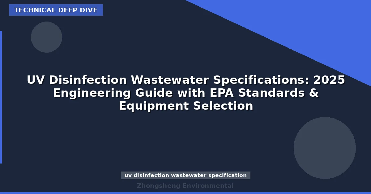 UV Disinfection Wastewater Specifications: 2025 Engineering Guide with EPA Standards & Equipment Selection