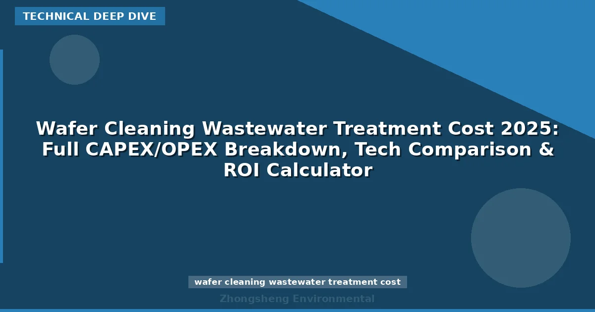 Wafer Cleaning Wastewater Treatment Cost 2025: Full CAPEX/OPEX Breakdown, Tech Comparison & ROI Calculator