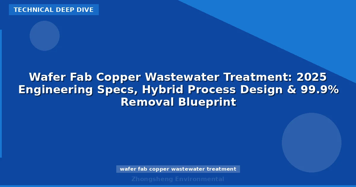 Wafer Fab Copper Wastewater Treatment: 2025 Engineering Specs, Hybrid Process Design & 99.9% Removal Blueprint