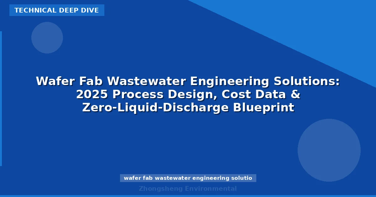 Wafer Fab Wastewater Engineering Solutions: 2025 Process Design, Cost Data & Zero-Liquid-Discharge Blueprint
