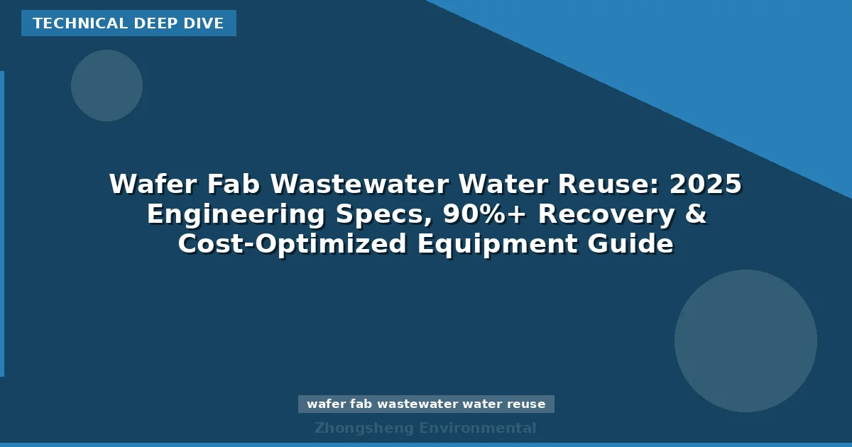 Wafer Fab Wastewater Water Reuse: 2025 Engineering Specs, 90%+ Recovery & Cost-Optimized Equipment Guide