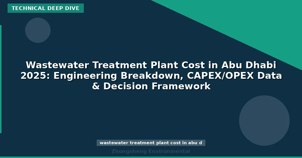 Wastewater Treatment Plant Cost in Abu Dhabi 2025: Engineering Breakdown, CAPEX/OPEX Data & Decision Framework
