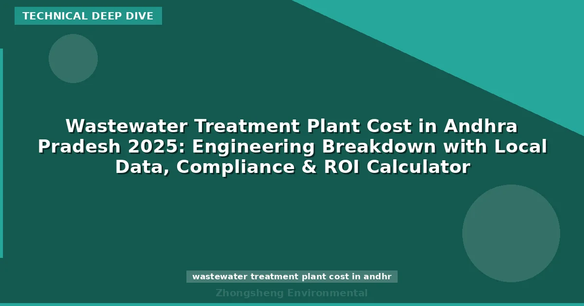 Wastewater Treatment Plant Cost in Andhra Pradesh 2025: Engineering Breakdown with Local Data, Compliance & ROI Calculator