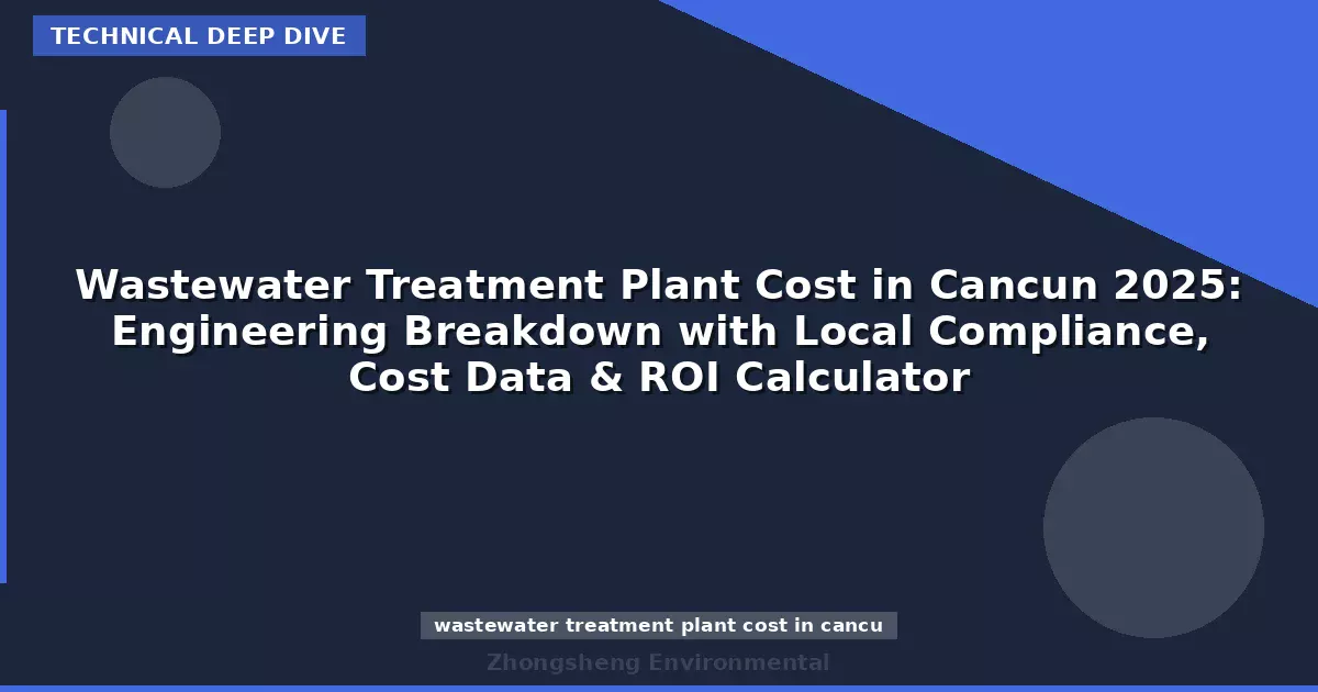 Wastewater Treatment Plant Cost in Cancun 2025: Engineering Breakdown with Local Compliance, Cost Data & ROI Calculator