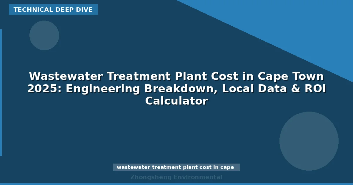 Wastewater Treatment Plant Cost in Cape Town 2025: Engineering Breakdown, Local Data & ROI Calculator