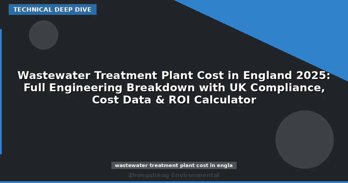 Wastewater Treatment Plant Cost in England 2025: Full Engineering Breakdown with UK Compliance, Cost Data & ROI Calculator