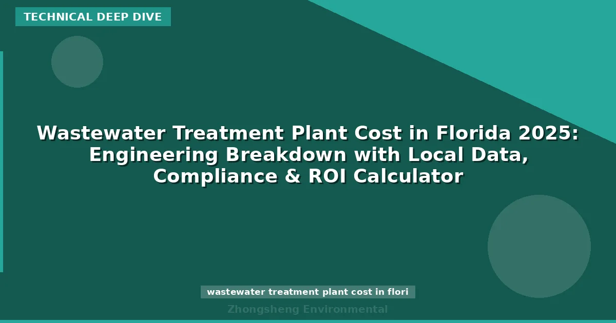 Wastewater Treatment Plant Cost in Florida 2025: Engineering Breakdown with Local Data, Compliance & ROI Calculator
