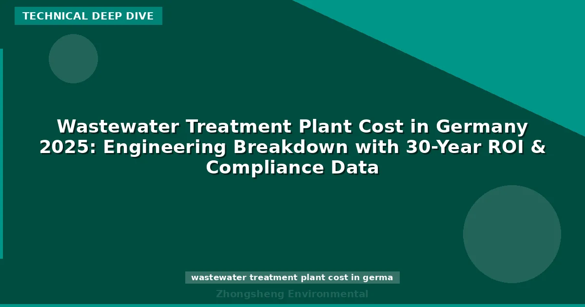 Wastewater Treatment Plant Cost in Germany 2025: Engineering Breakdown with 30-Year ROI & Compliance Data