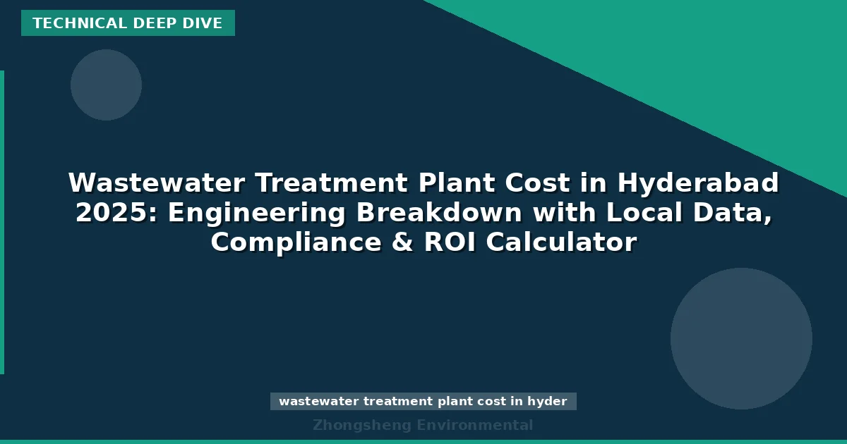 Wastewater Treatment Plant Cost in Hyderabad 2025: Engineering Breakdown with Local Data, Compliance & ROI Calculator