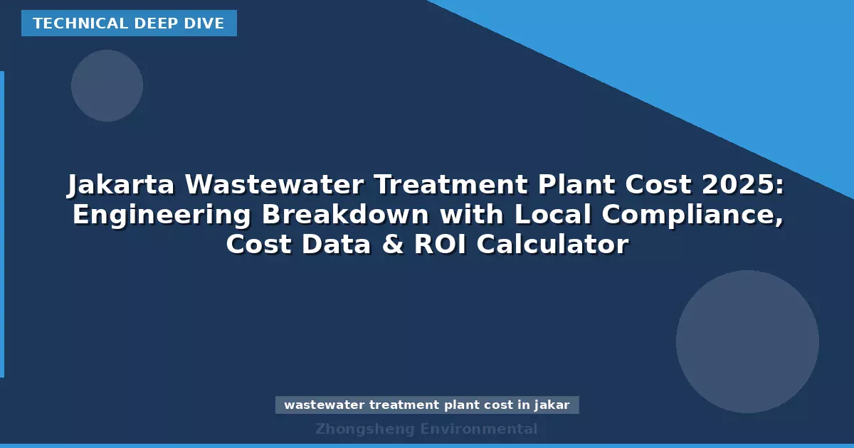 Jakarta Wastewater Treatment Plant Cost 2025: Engineering Breakdown with Local Compliance, Cost Data & ROI Calculator