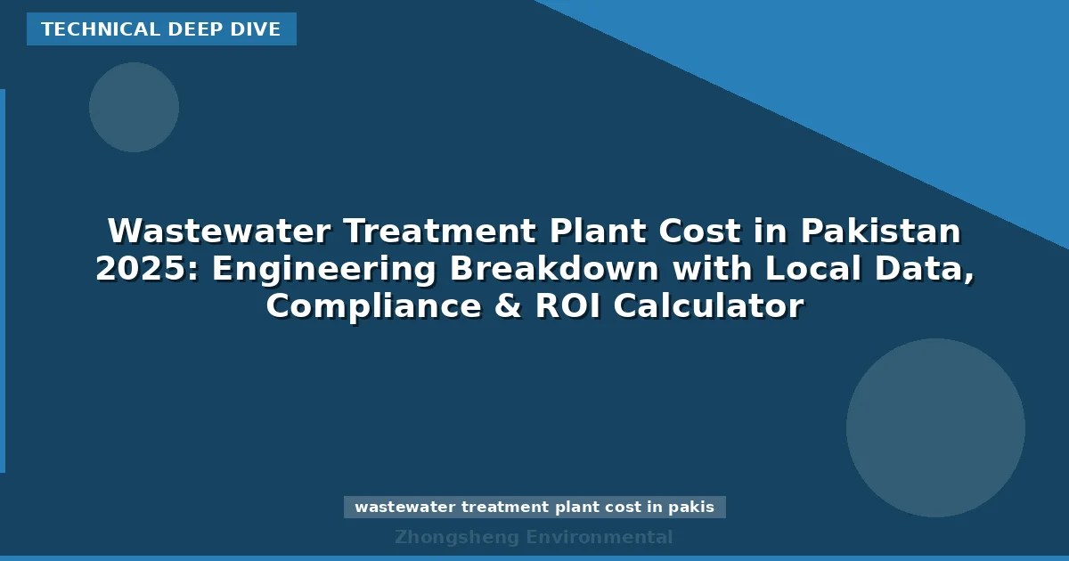 Wastewater Treatment Plant Cost in Pakistan 2025: Engineering Breakdown with Local Data, Compliance & ROI Calculator