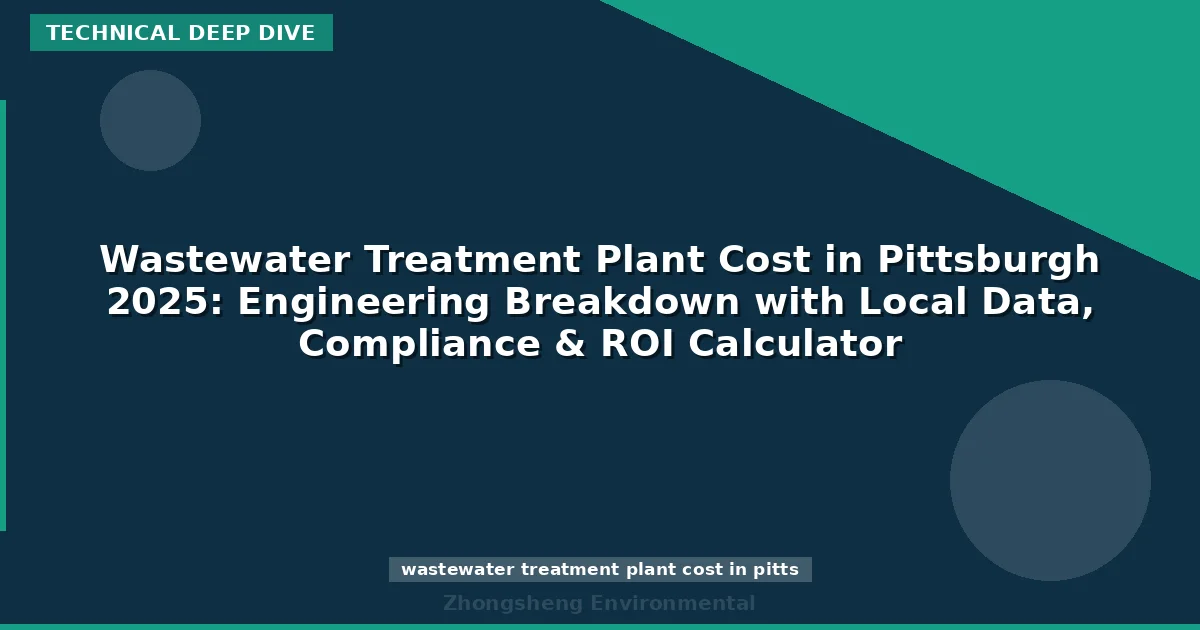 Wastewater Treatment Plant Cost in Pittsburgh 2025: Engineering Breakdown with Local Data, Compliance & ROI Calculator