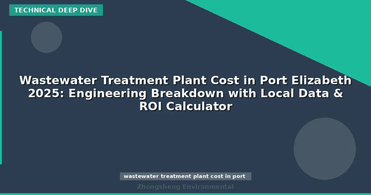 Wastewater Treatment Plant Cost in Port Elizabeth 2025: Engineering Breakdown with Local Data & ROI Calculator