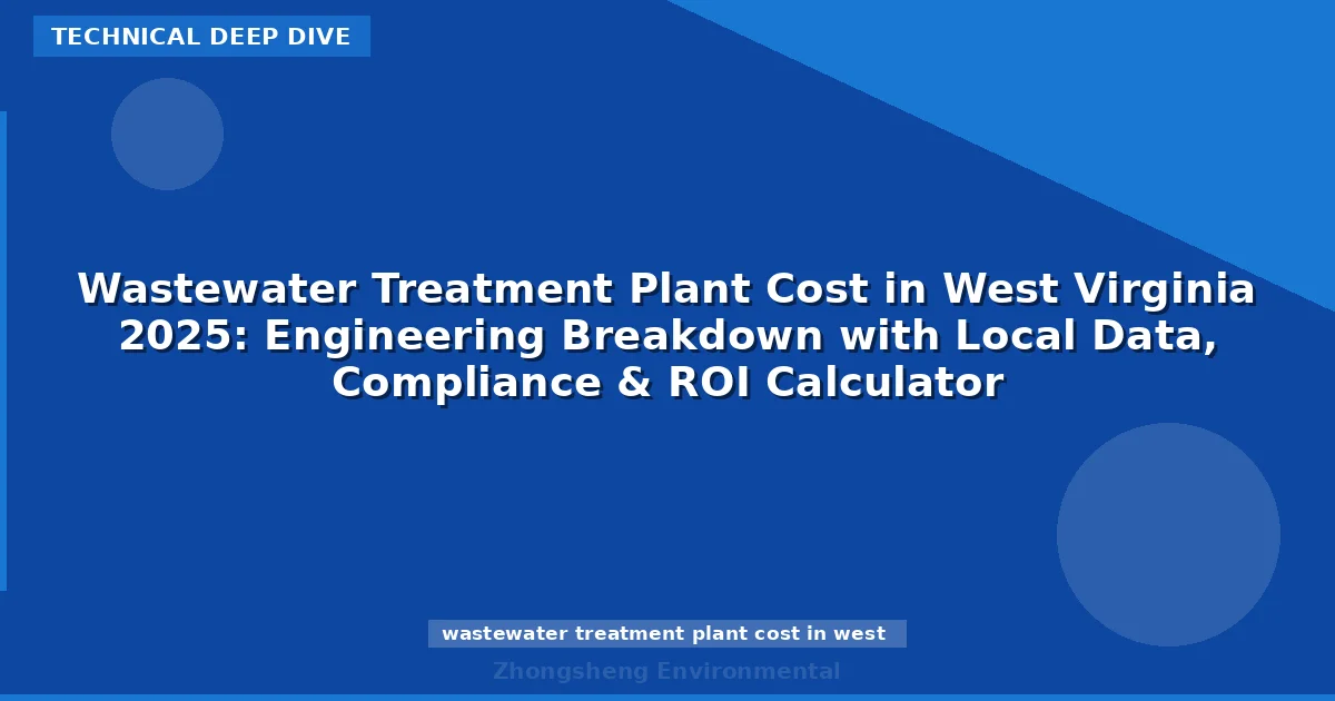 Wastewater Treatment Plant Cost in West Virginia 2025: Engineering Breakdown with Local Data, Compliance & ROI Calculator