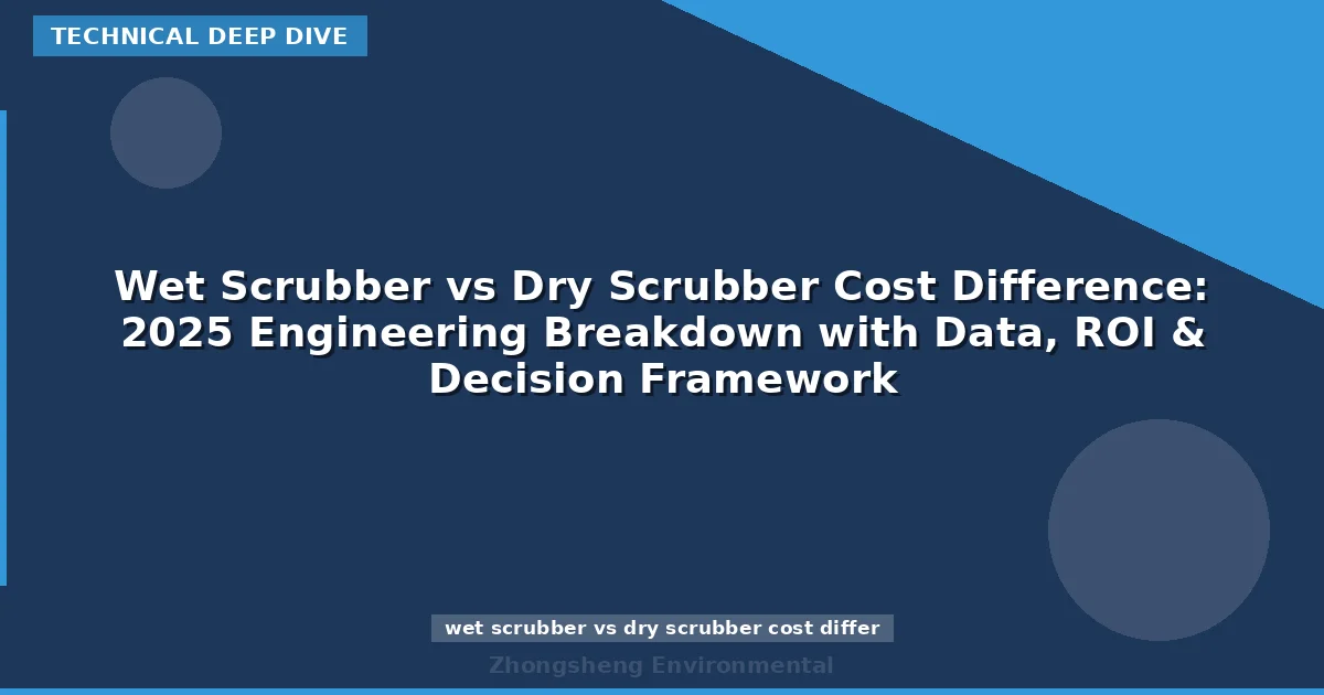 Wet Scrubber vs Dry Scrubber Cost Difference: 2025 Engineering Breakdown with Data, ROI & Decision Framework