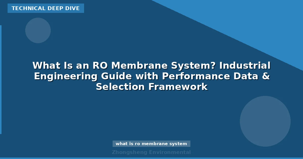 What Is an RO Membrane System? Industrial Engineering Guide with Performance Data & Selection Framework