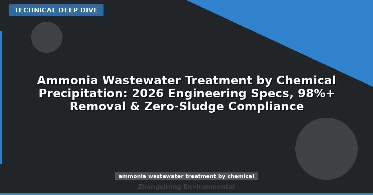 Ammonia Wastewater Treatment by Chemical Precipitation: 2026 Engineering Specs, 98%+ Removal & Zero-Sludge Compliance
