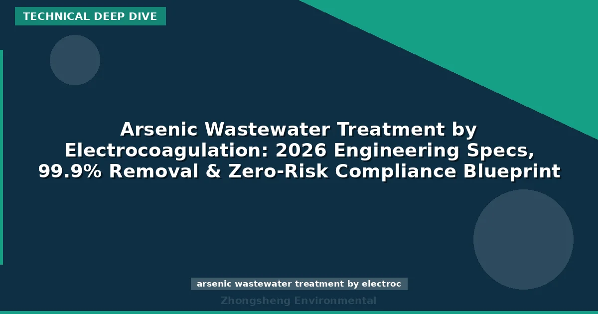 Arsenic Wastewater Treatment by Electrocoagulation: 2026 Engineering Specs, 99.9% Removal & Zero-Risk Compliance Blueprint