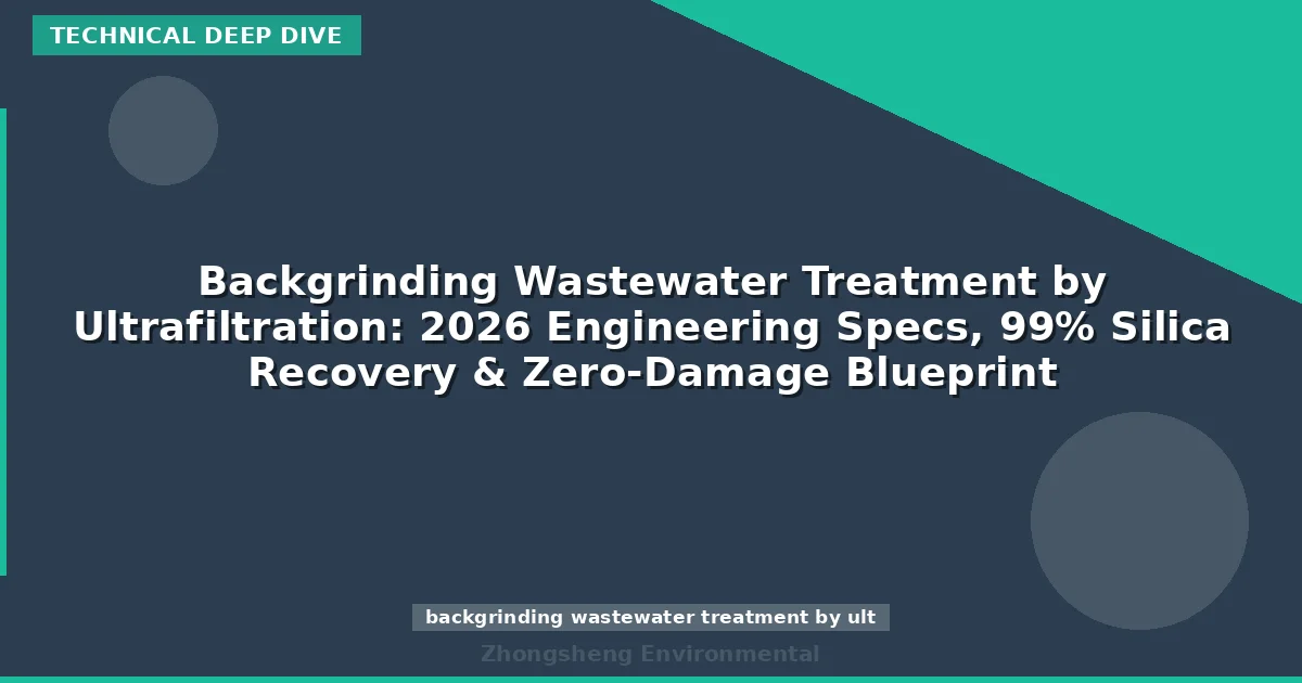 Backgrinding Wastewater Treatment by Ultrafiltration: 2026 Engineering Specs, 99% Silica Recovery & Zero-Damage Blueprint