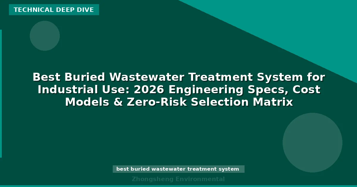 Best Buried Wastewater Treatment System for Industrial Use: 2026 Engineering Specs, Cost Models & Zero-Risk Selection Matrix
