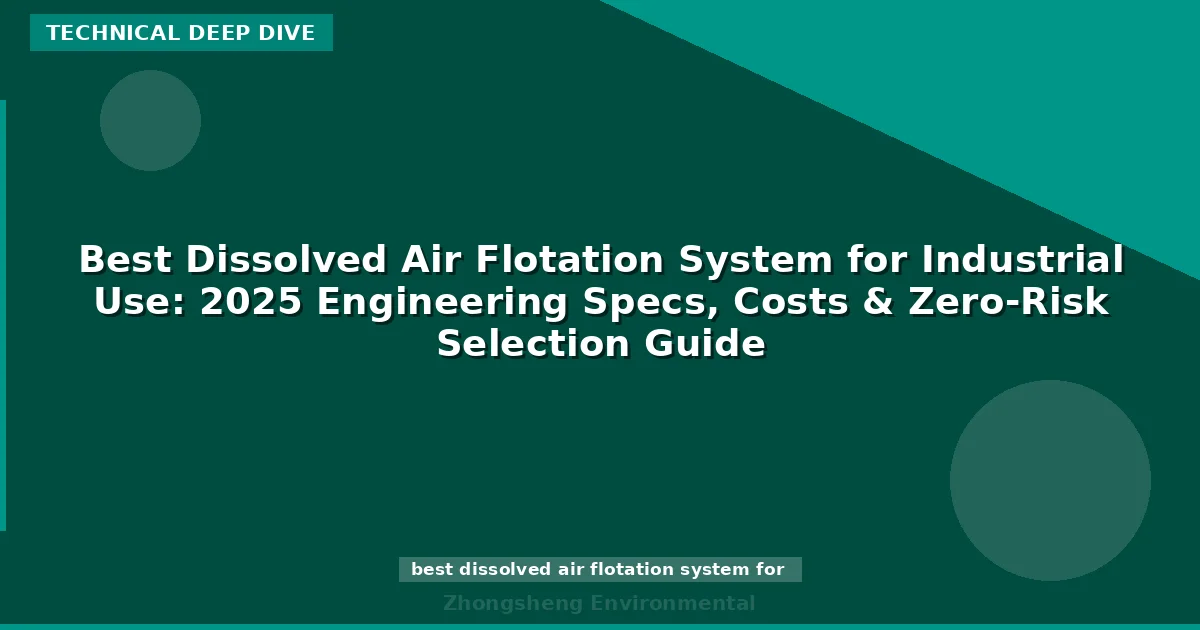 Best Dissolved Air Flotation System for Industrial Use: 2025 Engineering Specs, Costs & Zero-Risk Selection Guide