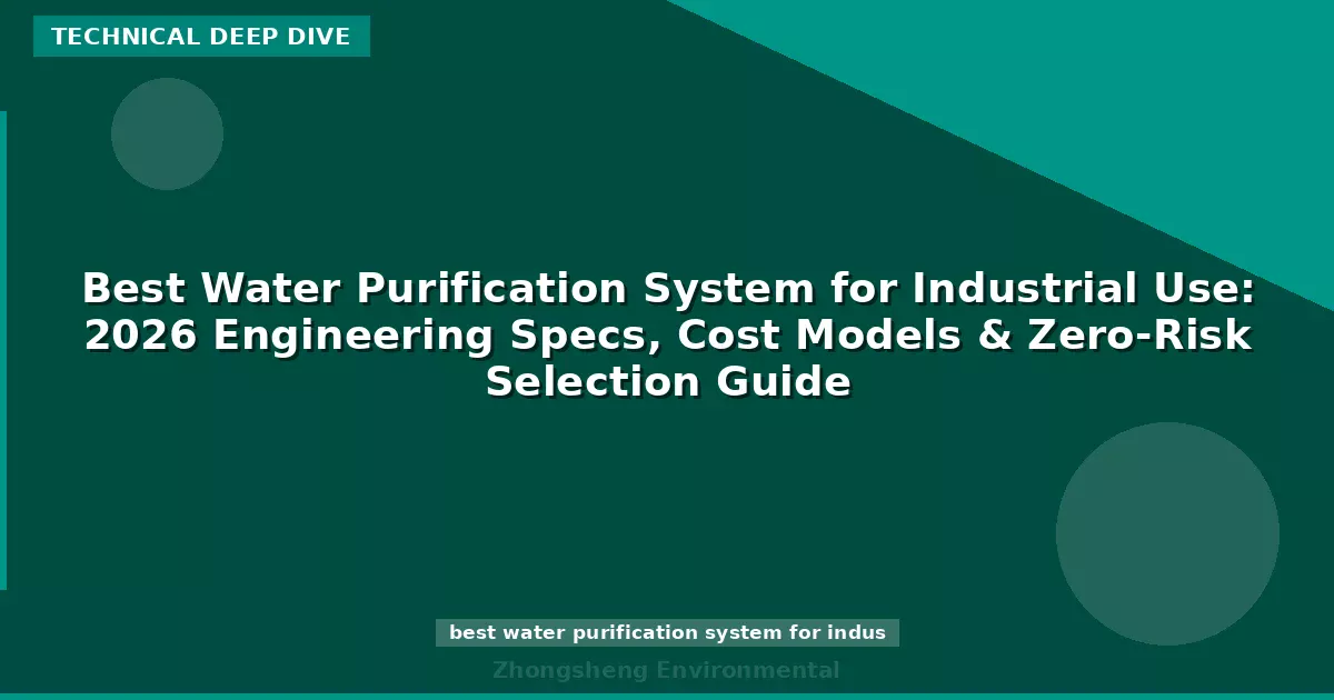 Best Water Purification System for Industrial Use: 2026 Engineering Specs, Cost Models & Zero-Risk Selection Guide
