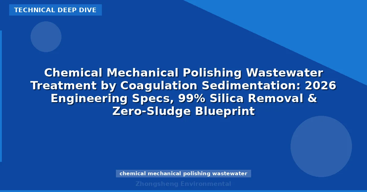 Chemical Mechanical Polishing Wastewater Treatment by Coagulation Sedimentation: 2026 Engineering Specs, 99% Silica Removal & Zero-Sludge Blueprint