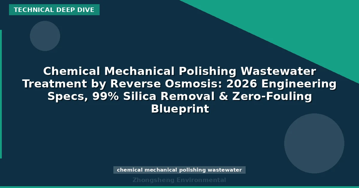 Chemical Mechanical Polishing Wastewater Treatment by Reverse Osmosis: 2026 Engineering Specs, 99% Silica Removal & Zero-Fouling Blueprint