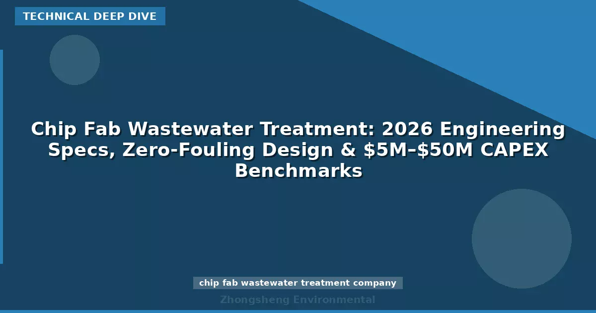 Chip Fab Wastewater Treatment: 2026 Engineering Specs, Zero-Fouling Design & $5M–$50M CAPEX Benchmarks