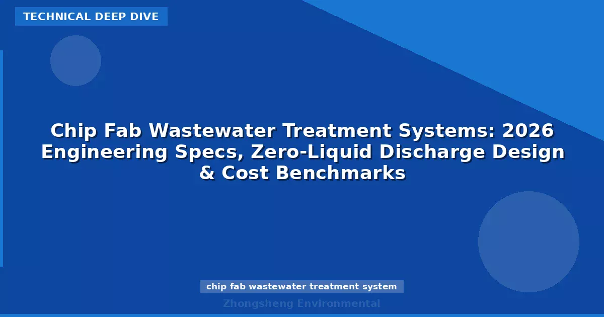 Chip Fab Wastewater Treatment Systems: 2026 Engineering Specs, Zero-Liquid Discharge Design & Cost Benchmarks