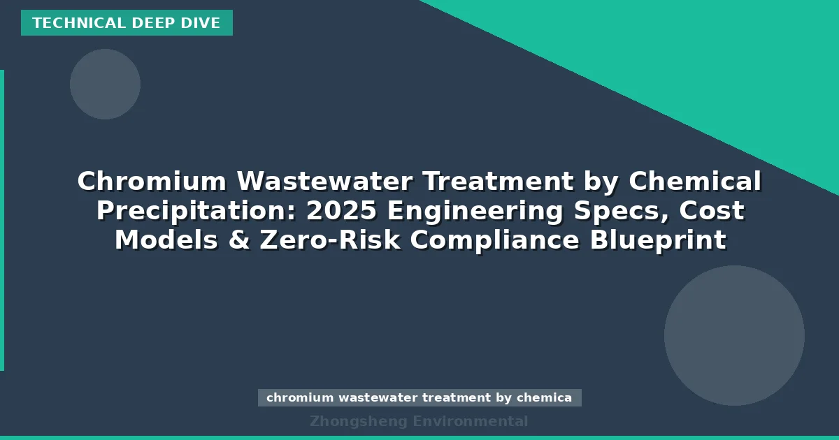 Chromium Wastewater Treatment by Chemical Precipitation: 2025 Engineering Specs, Cost Models & Zero-Risk Compliance Blueprint