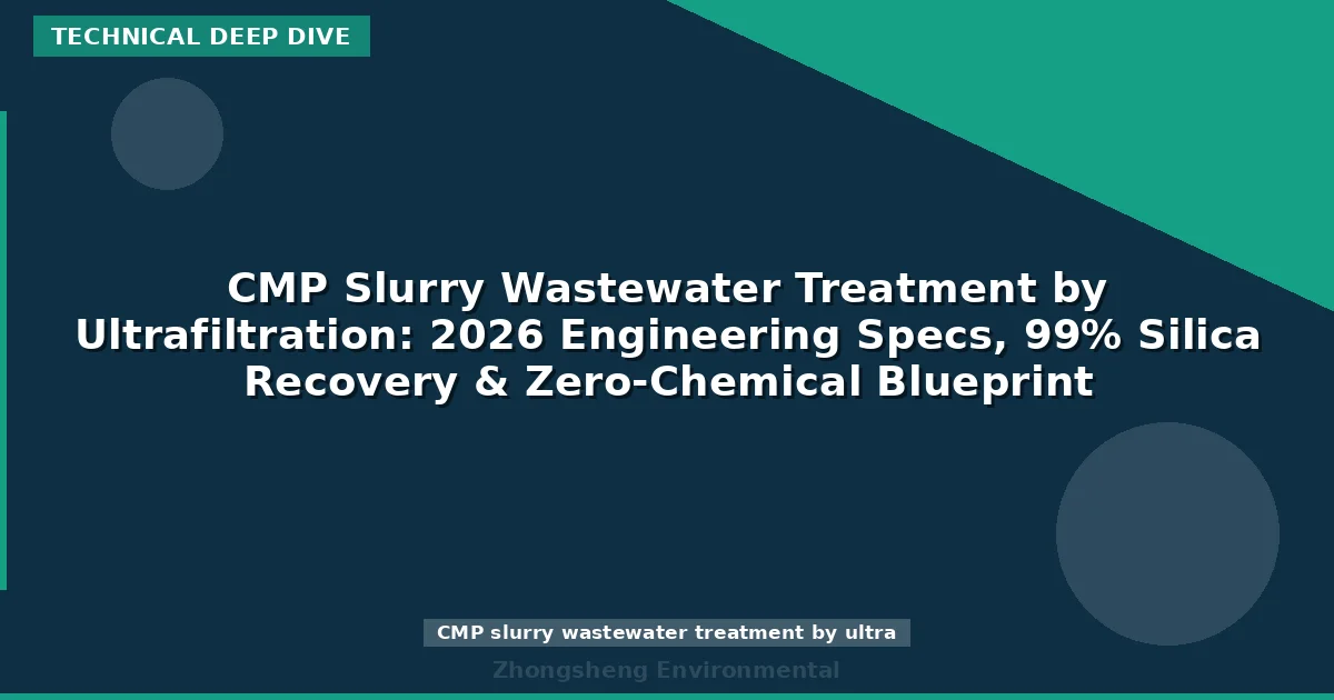 CMP Slurry Wastewater Treatment by Ultrafiltration: 2026 Engineering Specs, 99% Silica Recovery & Zero-Chemical Blueprint